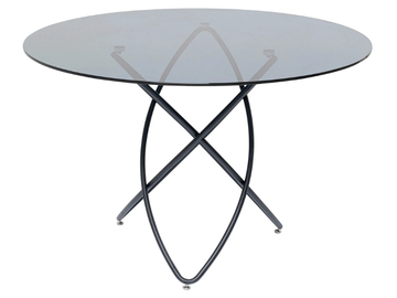MOLEKULAR BLACK - Round glass and steel table by KARE Design - view 2